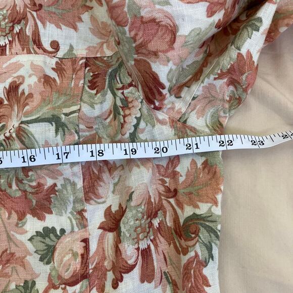 Saint Tropez West Vintage 90s Tapestry Print Trucker Jacket 100% Linen Sz L/XL - Picture 15 of 16